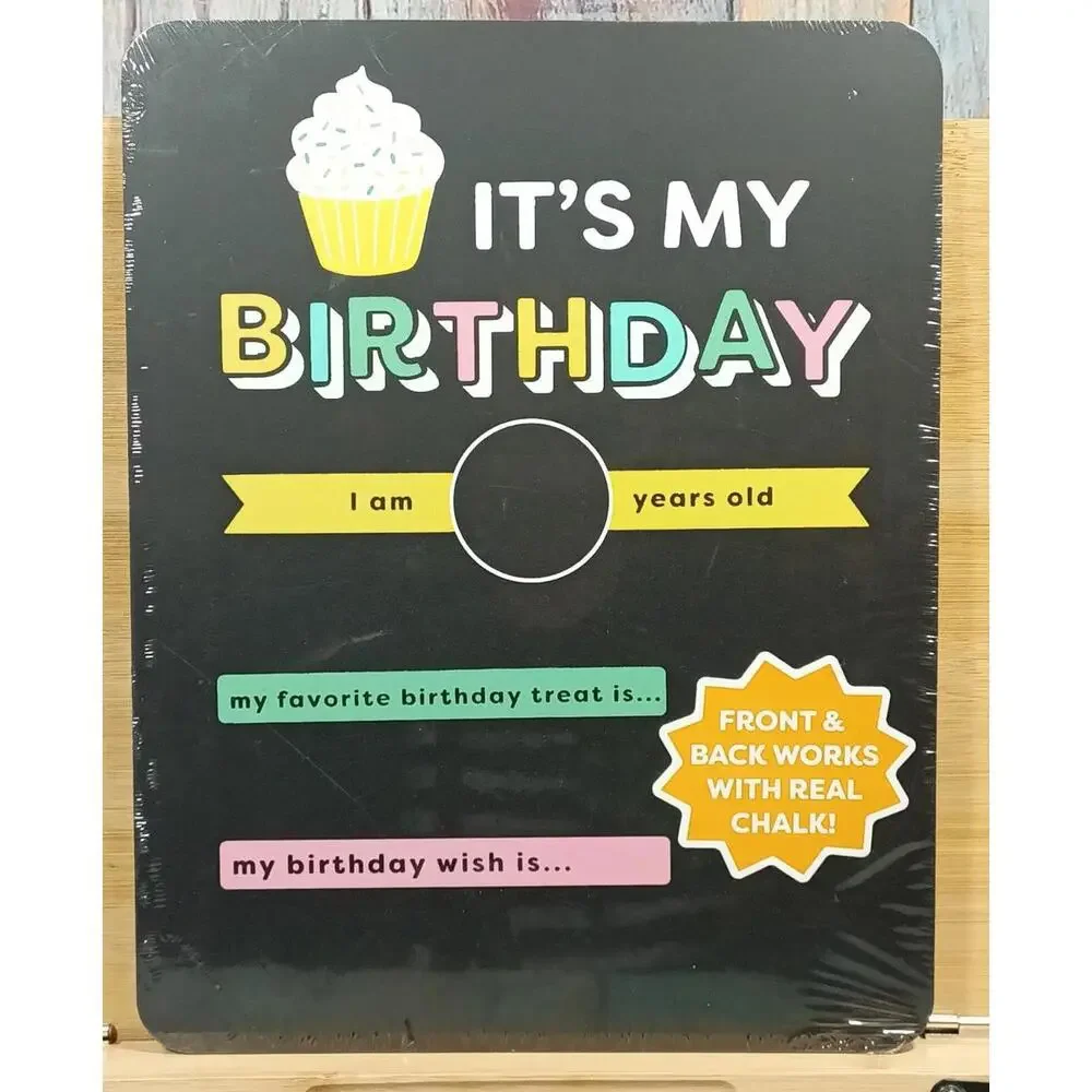 Chalkboard Birthday Sign‎ with Chalk - Reusable Party Decor